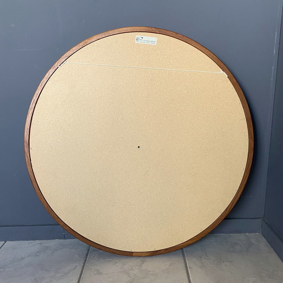 Image 1 of Round Teak Mirror By Lysgaard Mobler Denmark 