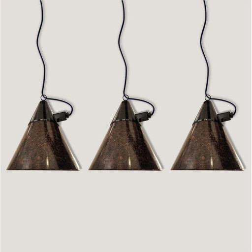 Suite of 3 vintage bakelite workshop suspensions Narva Artas Arnstadt-DDR 1950