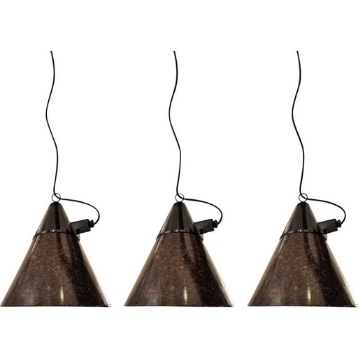 Suite of 3 vintage bakelite workshop suspensions Narva Artas Arnstadt-DDR 1950