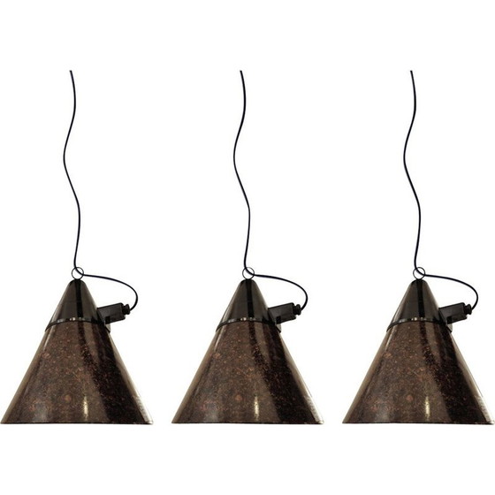 Image 1 of Suite of 3 vintage bakelite workshop suspensions Narva Artas Arnstadt-DDR 1950