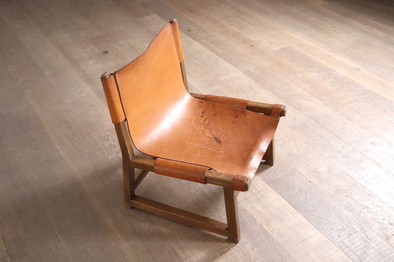 Image 1 of Pair Of Riaza Chairs In Cognac Leather By Paco Muñoz For Darro Gallery, Spain, 1960s