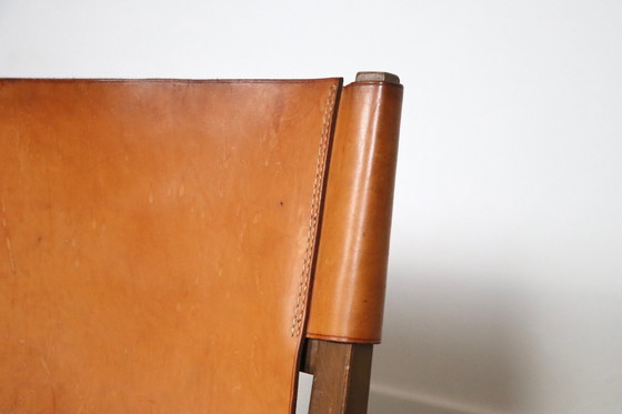 Image 1 of Pair Of Riaza Chairs In Cognac Leather By Paco Muñoz For Darro Gallery, Spain, 1960s