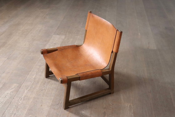 Image 1 of Pair Of Riaza Chairs In Cognac Leather By Paco Muñoz For Darro Gallery, Spain, 1960s