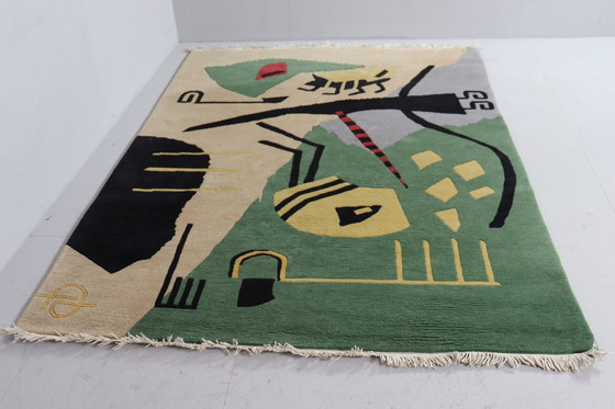 Image 1 of Artist rug in the style of Wassily Kandinsky, 1980s