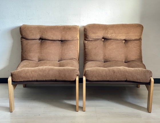 Image 1 of Poltrone vintage anni Settanta in tessuto a coste