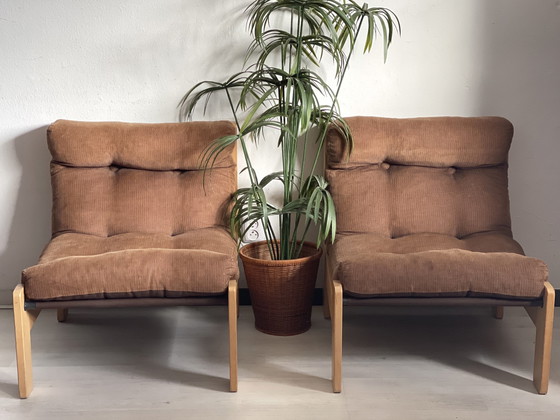 Image 1 of Poltrone vintage anni Settanta in tessuto a coste