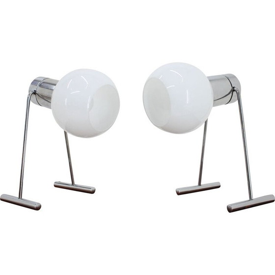 Image 1 of Coppia di lampade da tavolo cromate vintage di Napako, 1960