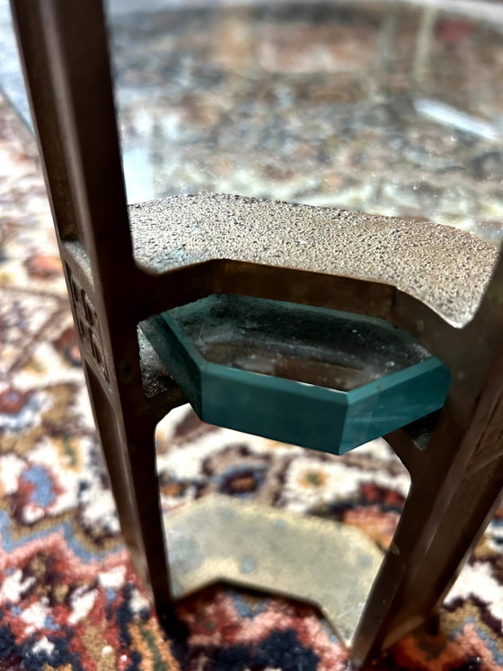 Image 1 of Vintage Brass And Glass Coffee Table By Peter Ghyczy 1970s