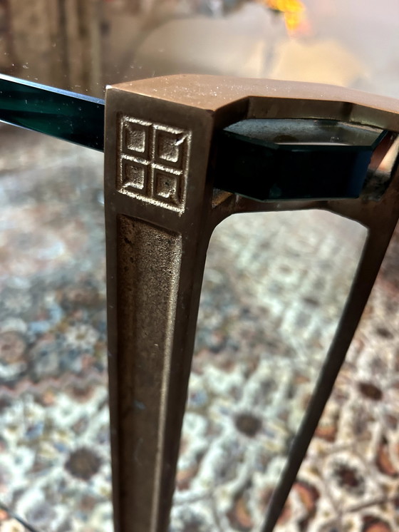 Image 1 of Vintage Brass And Glass Coffee Table By Peter Ghyczy 1970s