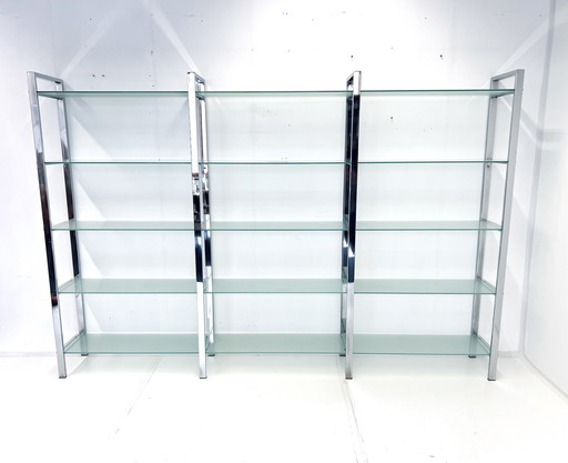 Chrome & glass wall cabinet