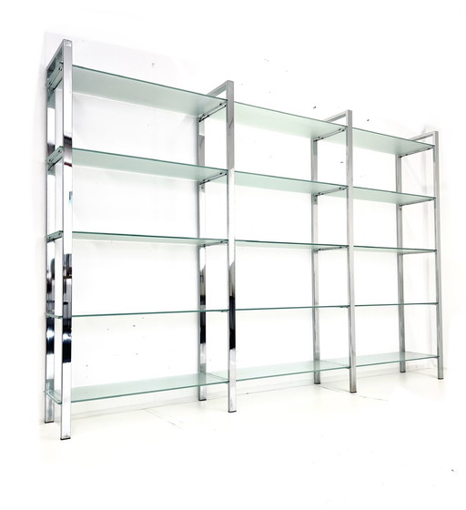 Chrome & glass wall cabinet