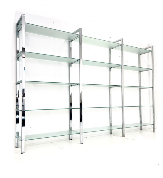 Image 1 of Chrome & glass wall cabinet