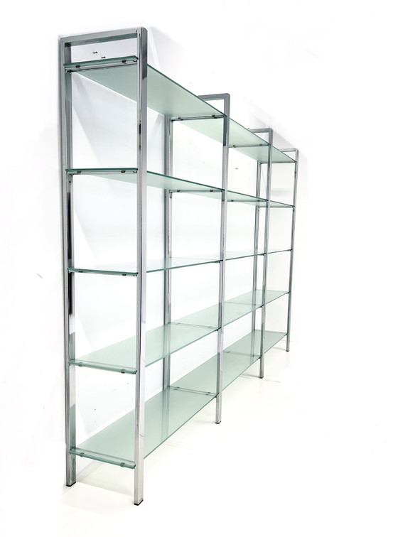 Image 1 of Chrome & glass wall cabinet