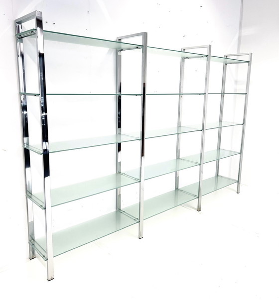 Image 1 of Chrome & glass wall cabinet