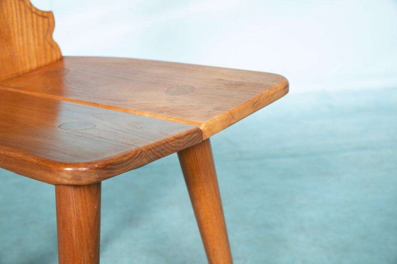 Image 1 of Brutalist solid wood Tyrolean chair, solid pine chair