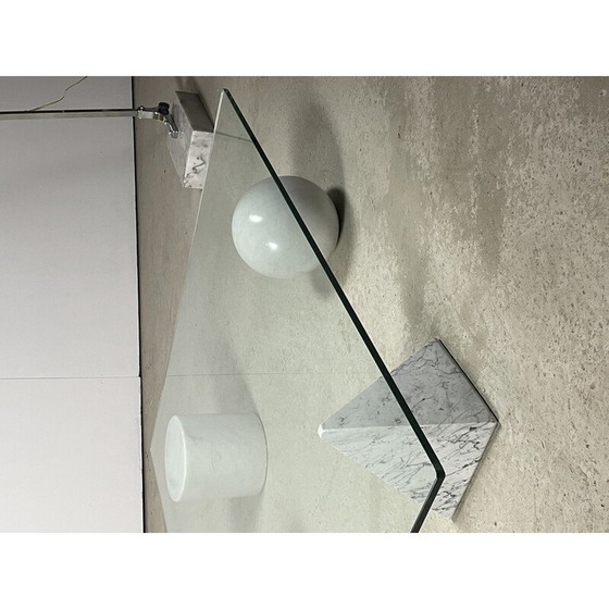 Image 1 of Vintage metafora marble coffee table with glass top, 1970