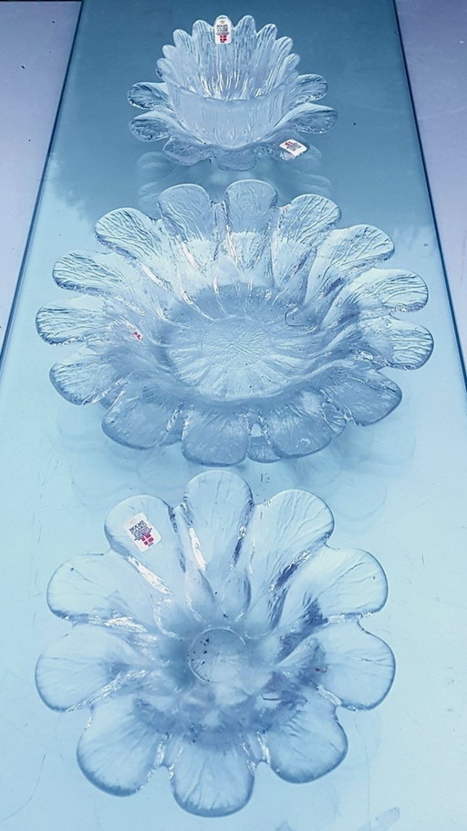 4X Flower-Shaped Bowls From Holmegaard, 1970S