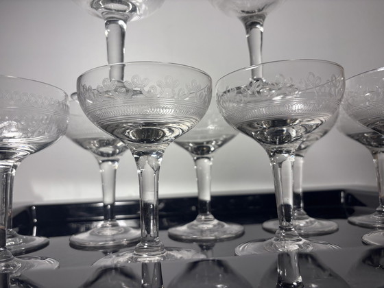 Image 1 of 11 Ancient Champagne Glasses French Production