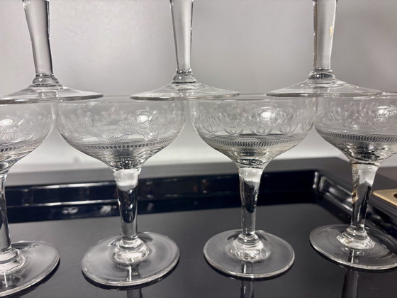 Image 1 of 11 Ancient Champagne Glasses French Production