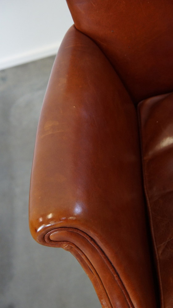 Image 1 of 4 X Beef Leather Dining Chair With Armrests