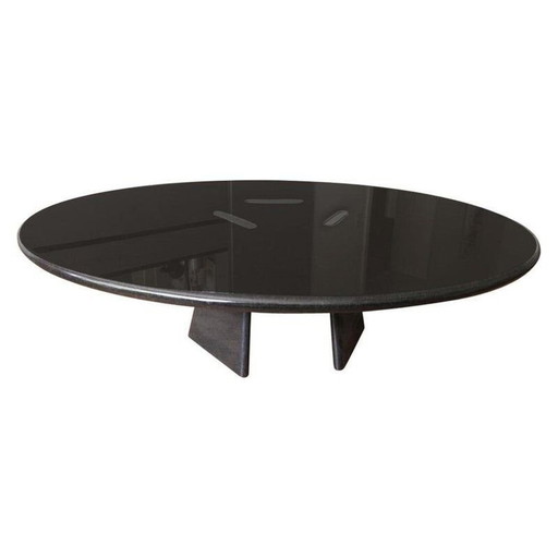 Vintage black marble "Asolo" coffee table by Angelo Mangiarotti for Skipper, Italy 1970