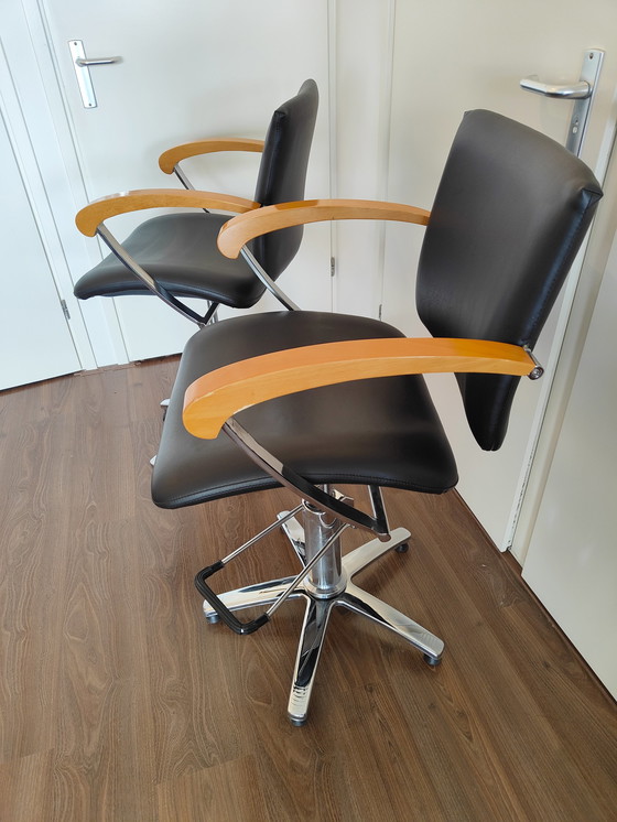 Image 1 of 2x Comsair London barber chairs