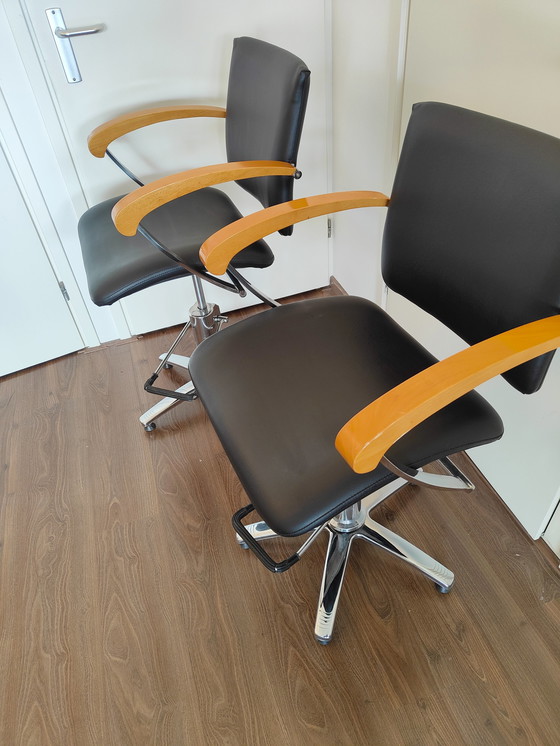 Image 1 of 2x Comsair London barber chairs