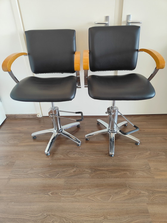 Image 1 of 2x Comsair London barber chairs