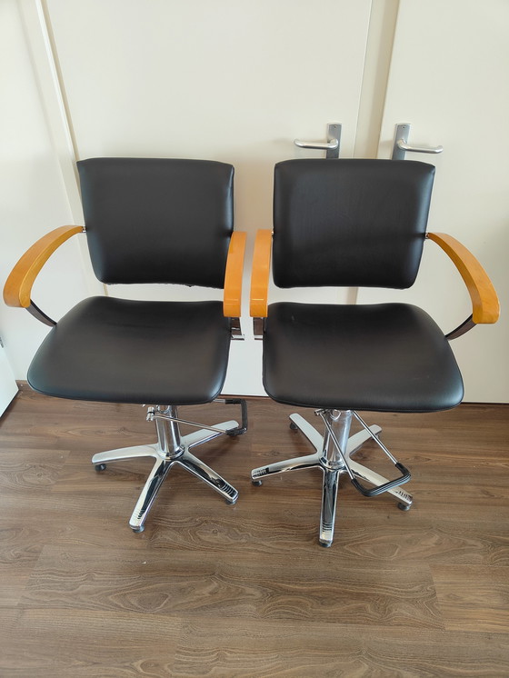 Image 1 of 2x Comsair London barber chairs