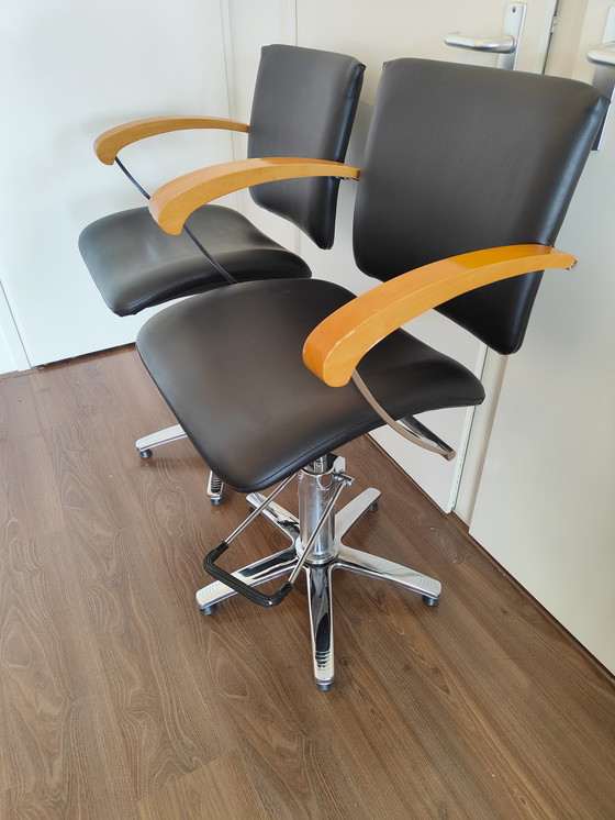 Image 1 of 2x Comsair London barber chairs