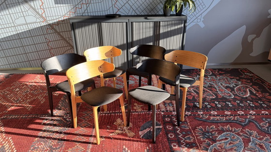 Image 1 of Complete Set - Large Working Table With 6 Setter Chairs
