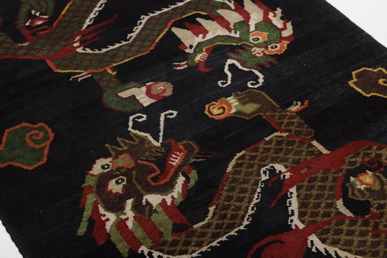 Image 1 of Original Hand-Knotted Old China Dragon Art Modern 186 X 125 Cm Top Condition