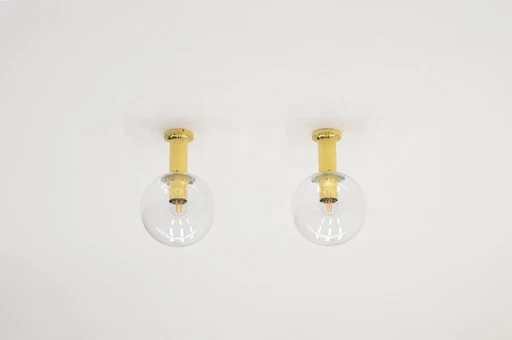 Set Of 2 Ceiling Lamps From Glashütte Limburg, Germany 1970S. 