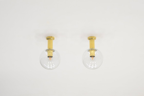 Image 1 of Set Of 2 Ceiling Lamps From Glashütte Limburg, Germany 1970S. 