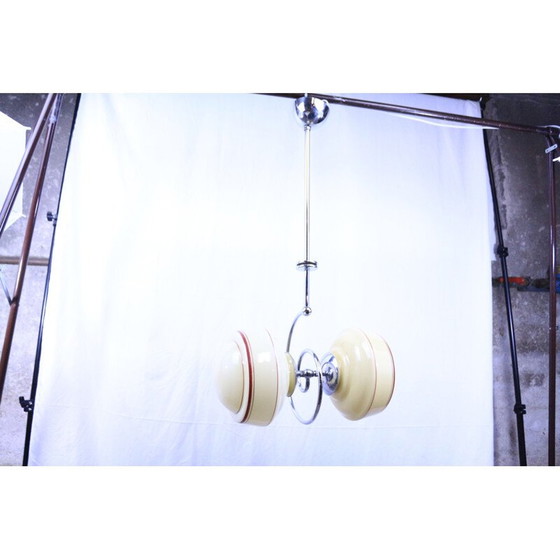 Image 1 of Vintage spiral suspension with two globes, 1920