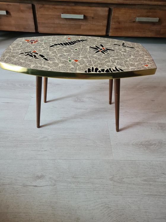 Image 1 of 50'S Brass Mozaik Vintage Side Table