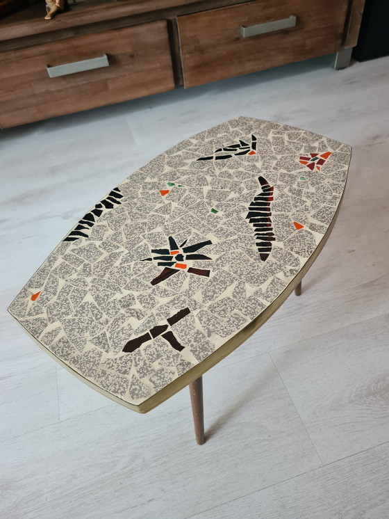 Image 1 of 50'S Brass Mozaik Vintage Side Table