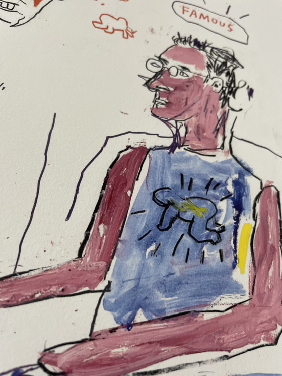 Image 1 of Jean Michel Basquiat (1960-1988), Sketch of Keith Haring, 1983, copyright Estate of Jean Michel Basquiat, Licensed by Artesta