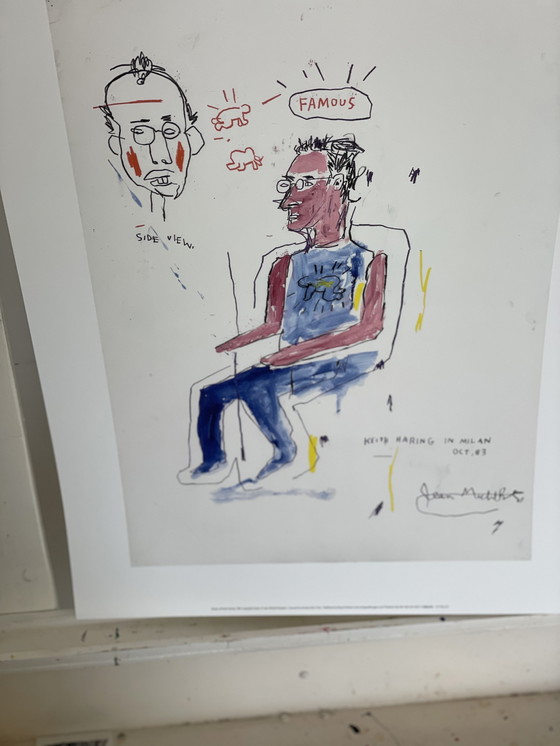 Image 1 of Jean Michel Basquiat (1960-1988), Sketch of Keith Haring, 1983, copyright Estate of Jean Michel Basquiat, Licensed by Artesta