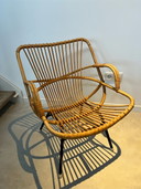 Chaise longue en rotin vintage