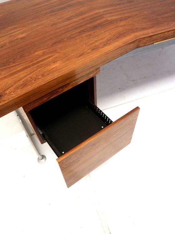 Image 1 of Large Exclusive Vintage Rosewood Corner Desk From Voko Made In The 1960s