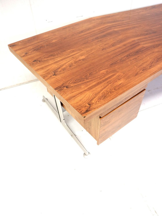 Image 1 of Large Exclusive Vintage Rosewood Corner Desk From Voko Made In The 1960s