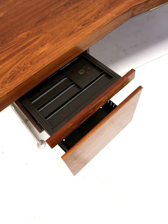 Image 1 of Large Exclusive Vintage Rosewood Corner Desk From Voko Made In The 1960s