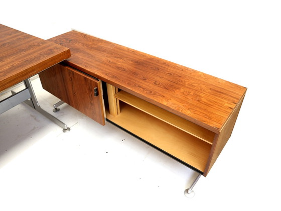 Image 1 of Large Exclusive Vintage Rosewood Corner Desk From Voko Made In The 1960s