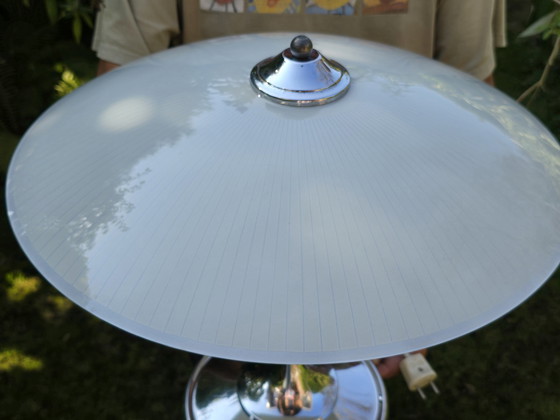 Image 1 of Large 1950s Lamp With Glass Shade