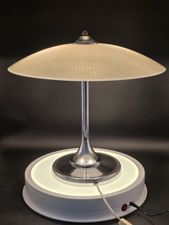 Image 1 of Large 1950s Lamp With Glass Shade