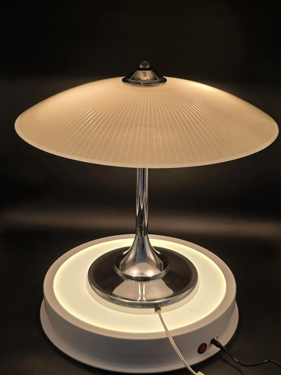 Image 1 of Large 1950s Lamp With Glass Shade