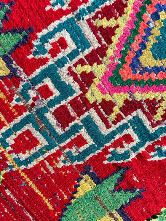 Image 1 of Tapis berbère marocain en coton rouge