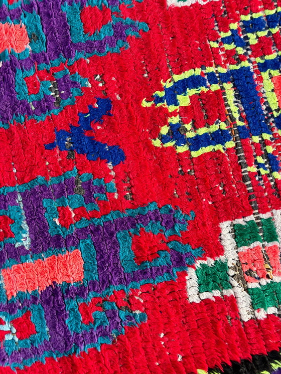 Image 1 of Tapis berbère marocain en coton rouge