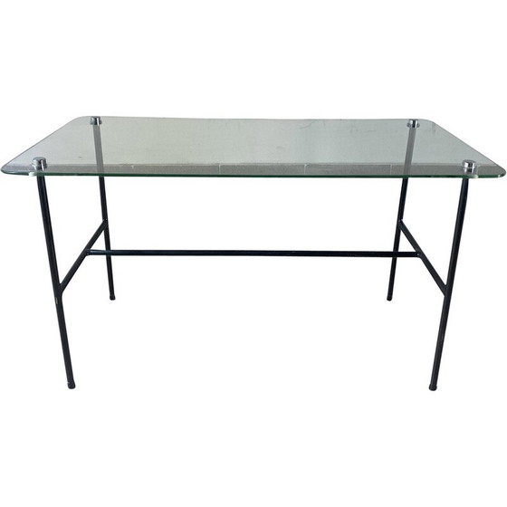 Image 1 of Vintage French coffee table in glass and steel by Pierre Guariche for Disderot, 1950